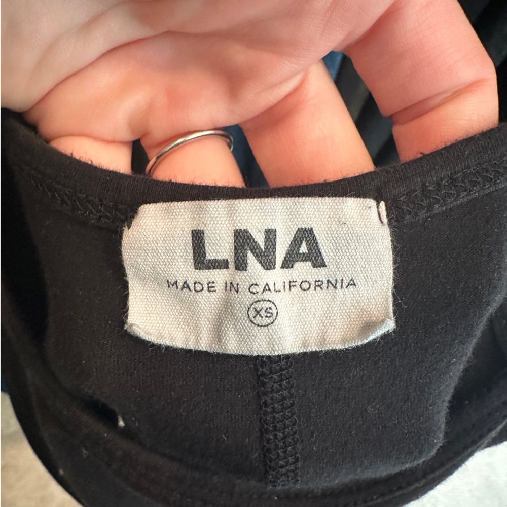 LNA Black Bodysuit Scoop Neck Adjustable Strap Fitted Basic | Size XS - Picture 12 of 13